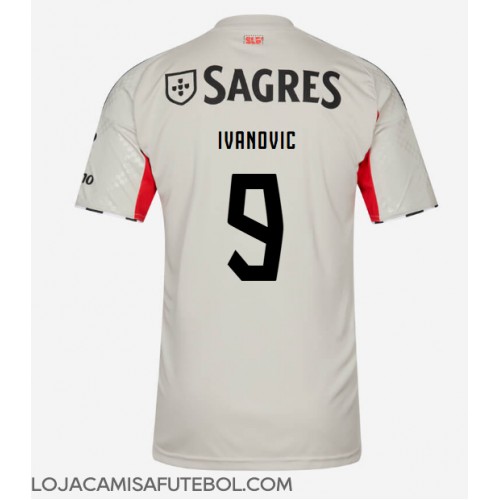 Camisa de Futebol Benfica Franjo Ivanovic #9 Equipamento Secundário 2025-26 Manga Curta